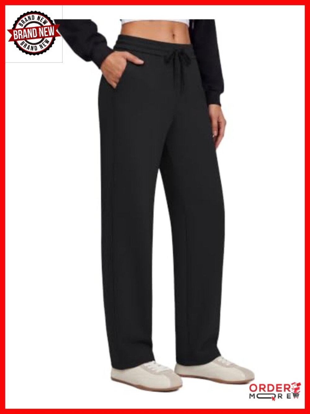 Women's Straight Leg Sweatpants High Rise Drawstring Pockets